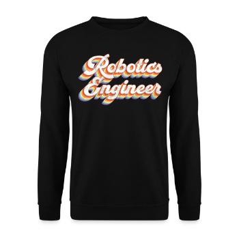 Robot Robotics Engineer Retro - Unisex Sweatshirt - black - Front - Alina (178cm) & Michal (187cm)