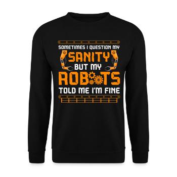 Robot Robotics Engineer Vintage - Unisex Pullover - Schwarz - Vorne - Alina (178cm) & Michal (187cm)
