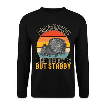 Porc-épic mignon - Sweat-shirt Unisexe - noir - Devant - Alina (178cm) & Michal (187cm)