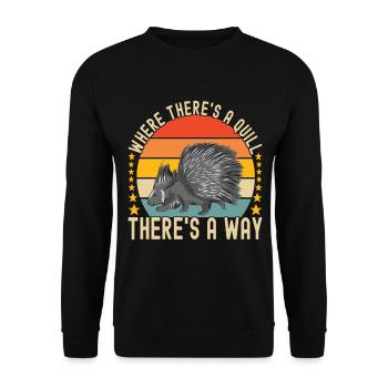 Porc-épic mignon - Sweat-shirt Unisexe - noir - Devant - Alina (178cm) & Michal (187cm)