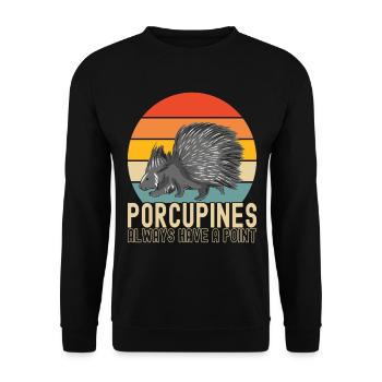 Porc-épic mignon - Sweat-shirt Unisexe - noir - Devant - Alina (178cm) & Michal (187cm)