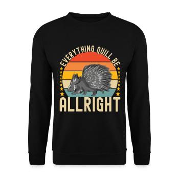 Porc-épic mignon - Sweat-shirt Unisexe - noir - Devant - Alina (178cm) & Michal (187cm)