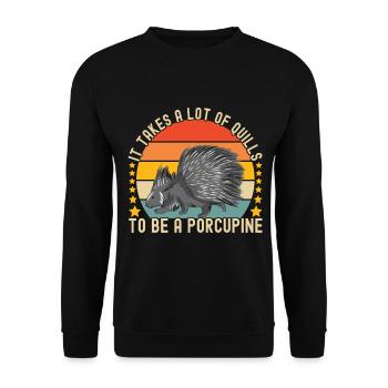 Porc-épic mignon - Sweat-shirt Unisexe - noir - Devant - Alina (178cm) & Michal (187cm)