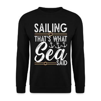 Sailing Sailboat Sailors - Unisex Sweatshirt - black - Front - Alina (178cm) & Michal (187cm)
