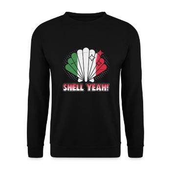 Italien Strandurlaub am Meer Design Strandmotiv - Unisex Pullover - Schwarz - Vorne - Alina (178cm) & Michal (187cm)