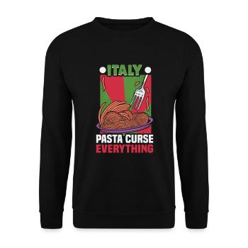 Italien Strandurlaub am Meer Design Strandmotiv - Unisex Pullover - Schwarz - Vorne - Alina (178cm) & Michal (187cm)