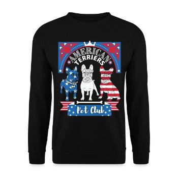 American Terrier, Boston Terrier, Pet Club - Sweat-shirt Unisexe - noir - Devant - Alina (178cm) & Michal (187cm)