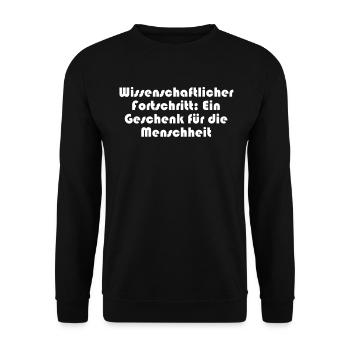 Wissenschaft - Wissenschaftlicher Fortschritt: - Unisex Pullover - Schwarz - Vorne - Alina (178cm) & Michal (187cm)