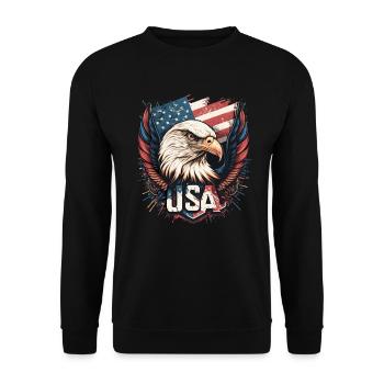 American Patriotic USA Design - Unisex Sweatshirt - black - Front - Alina (178cm) & Michal (187cm)