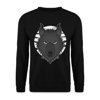 Tête de loup motif d’animal sauvage imprimé avec loup - Sweat-shirt Unisexe - noir - Devant - Alina (178cm) & Michal (187cm)