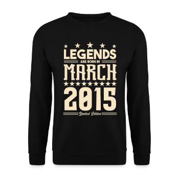 Cadeau Légende mars 2015. cadeau Mars 2015. March. - Sweat-shirt Unisexe - noir - Devant - Alina (178cm) & Michal (187cm)