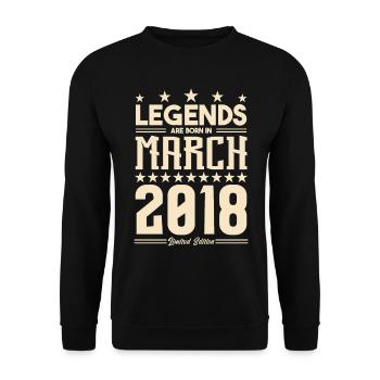 Gift Legend March 2018. gift March 2018. March. - Unisex Sweatshirt - black - Front - Alina (178cm) & Michal (187cm)