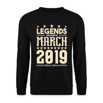 Gift Legend March 2019. gift March 2019. March. - Unisex Sweatshirt - black - Front - Alina (178cm) & Michal (187cm)