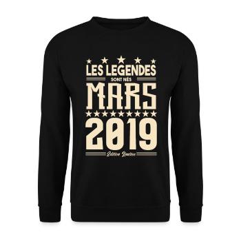 cadeau d'anniversaire mars 2019. cadeau Mars 2019. - Sweat-shirt Unisexe - noir - Devant - Alina (178cm) & Michal (187cm)