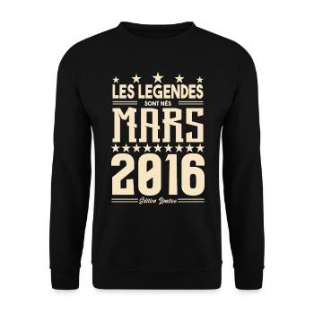 cadeau d'anniversaire mars 2016. cadeau Mars 2016. - Sweat-shirt Unisexe - noir - Devant - Alina (178cm) & Michal (187cm)