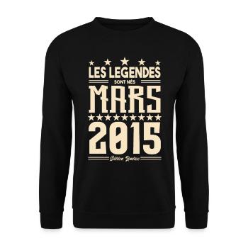 cadeau d'anniversaire mars 2015. Mars 2015. - Sweat-shirt Unisexe - noir - Devant - Alina (178cm) & Michal (187cm)