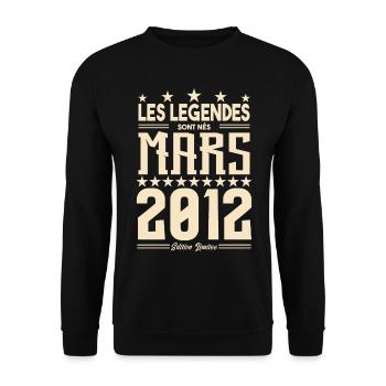 cadeau d'anniversaire mars 2012. cadeau Mars 2012. - Sweat-shirt Unisexe - noir - Devant - Alina (178cm) & Michal (187cm)