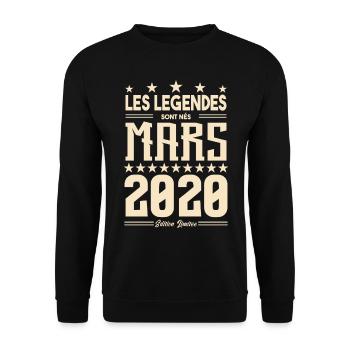 cadeau d'anniversaire mars 2020. cadeau Mars 2020. - Sweat-shirt Unisexe - noir - Devant - Alina (178cm) & Michal (187cm)