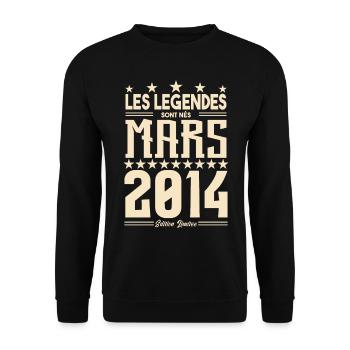 cadeau d'anniversaire mars 2014. Mars 2014. - Sweat-shirt Unisexe - noir - Devant - Alina (178cm) & Michal (187cm)
