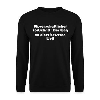 Wissenschaft - Wissenschaftlicher Fortschritt: - Unisex Pullover - Schwarz - Vorne - Alina (178cm) & Michal (187cm)