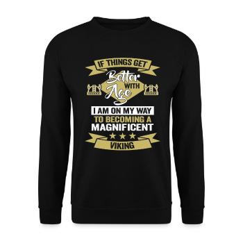 Vikings and Teutons Birthday Celts Fan - Unisex Sweatshirt - black - Front - Alina (178cm) & Michal (187cm)
