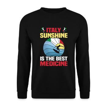 Italien Strandurlaub am Meer Design Strandmotiv - Unisex Pullover - Schwarz - Vorne - Alina (178cm) & Michal (187cm)