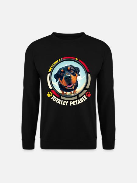 Hunde Spruch Rottweiler Cartoon für Hundeliebhaber - Unisex Pullover - Schwarz