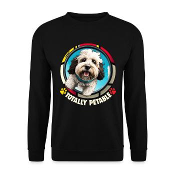 Hunde Spruch Havaneser Design für Hundeliebhaber - Unisex Pullover - Schwarz - Vorne - Alina (178cm) & Michal (187cm)