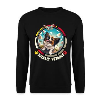 Dog Saying Papillon Design for Dog Lovers - Unisex Sweatshirt - black - Front - Alina (178cm) & Michal (187cm)
