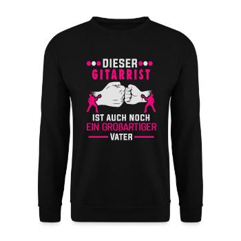 Gitarrist Vatertag Gitarrenspieler Musiker - Unisex Pullover - Schwarz - Vorne - Alina (178cm) & Michal (187cm)