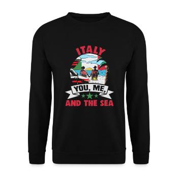 Italie vacances à la plage au bord de la mer Design beach motif - Sweat-shirt Unisexe - noir - Devant - Alina (178cm) & Michal (187cm)