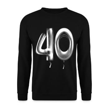 40th birthday balloons birthday balloons 40 years - Unisex Sweatshirt - black - Front - Alina (178cm) & Michal (187cm)
