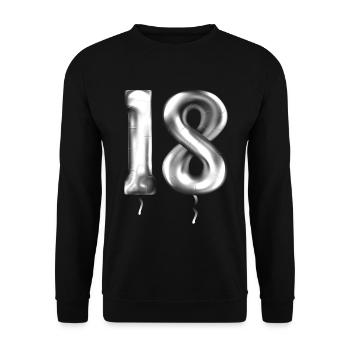 18e anniversaire ballons d’anniversaire 18 ans - Sweat-shirt Unisexe - noir - Devant - Alina (178cm) & Michal (187cm)