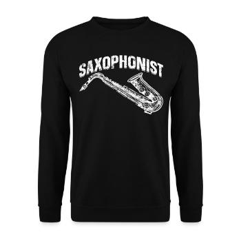 Saxophonist Saxophone Instrument Sax Playing Saxop - Unisex Pullover - Schwarz - Vorne - Alina (178cm) & Michal (187cm)