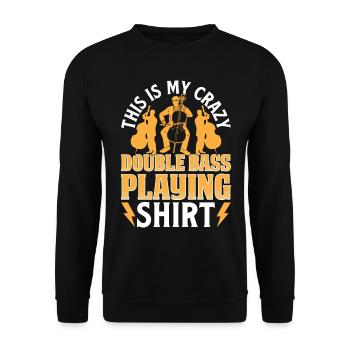 C’est ma contrebasse folle qui joue de la chemise double - Sweat-shirt Unisexe - noir - Devant - Alina (178cm) & Michal (187cm)
