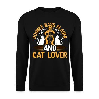 Double Bassist - Double Bass Player And Cat Lover - Unisex Sweatshirt - black - Front - Alina (178cm) & Michal (187cm)