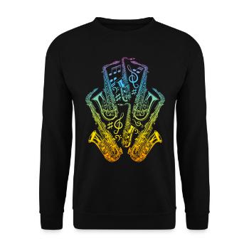 Saxophone Player Saxophone Instrument Saxophone Pl - Unisex Sweatshirt - black - Front - Alina (178cm) & Michal (187cm)
