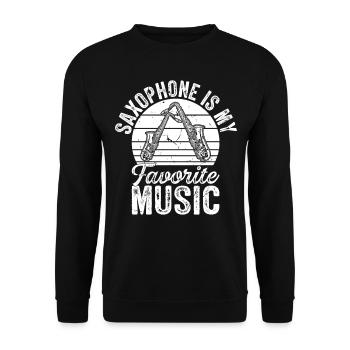 Le saxophone est ma musique préférée - Saxophoniste - Sweat-shirt Unisexe - noir - Devant - Alina (178cm) & Michal (187cm)