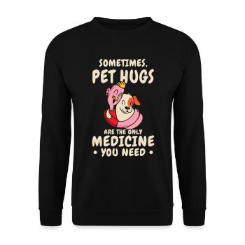 Dog Pet Hug Medicine Dog Lover - Sweat-shirt Unisexe - noir - Devant - Alina (178cm) & Michal (187cm)
