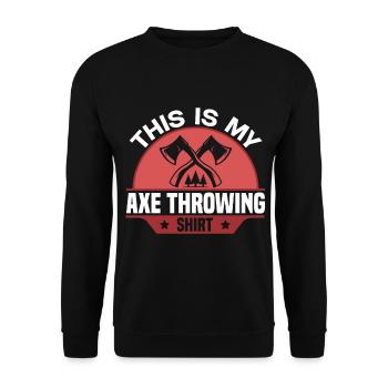 C’est drôle c’est ma chemise de lancer de hache pour Axe Throwe - Sweat-shirt Unisexe - noir - Devant - Alina (178cm) & Michal (187cm)