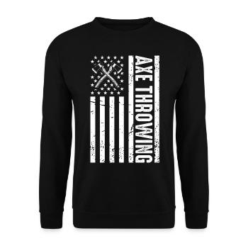 Lancer de hache patriotique Drapeau américain pour lancer de hache - Sweat-shirt Unisexe - noir - Devant - Alina (178cm) & Michal (187cm)