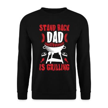 Le père fumeur de barbecue fait des grillades pour un chef de barbecue - Sweat-shirt Unisexe - noir - Devant - Alina (178cm) & Michal (187cm)