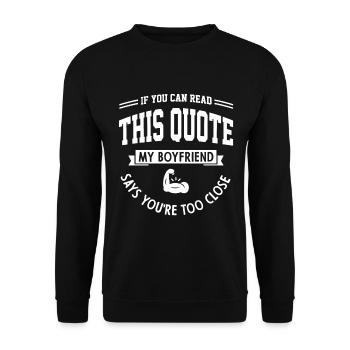 For Girlfriends from Boyfriend - Boyfriend Funny - Unisex Sweatshirt - black - Front - Alina (178cm) & Michal (187cm)