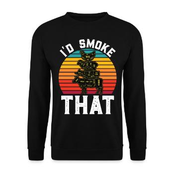 I'd Smoke That Funny BBQ Master - Unisex Pullover - Schwarz - Vorne - Alina (178cm) & Michal (187cm)