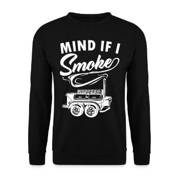 Funny Mind If I Smoke For Meat Smoker - Unisex Pullover - Schwarz - Vorne - Alina (178cm) & Michal (187cm)