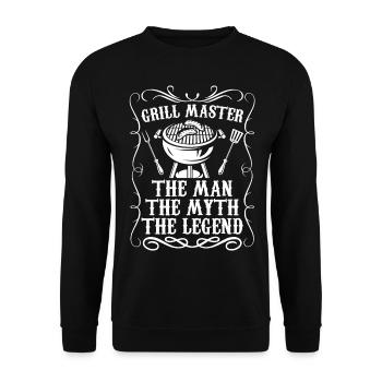BBQ Master Man Mythe Légende BBQ Assaisonnements Frotte Smo - Sweat-shirt Unisexe - noir - Devant - Alina (178cm) & Michal (187cm)