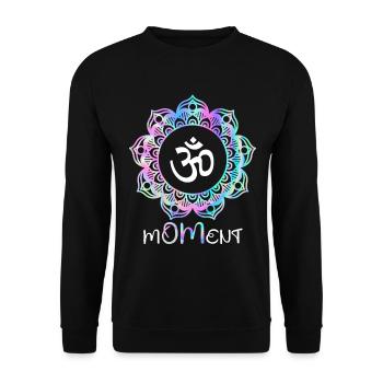 M-OM-ent Mandala Yoga - Unisex Pullover - Schwarz - Vorne - Alina (178cm) & Michal (187cm)