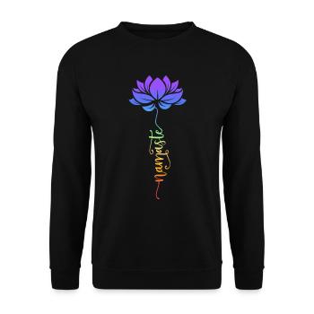 Namaste Lotus Flower Meditation Yoga - Unisex Pullover - Schwarz - Vorne - Alina (178cm) & Michal (187cm)