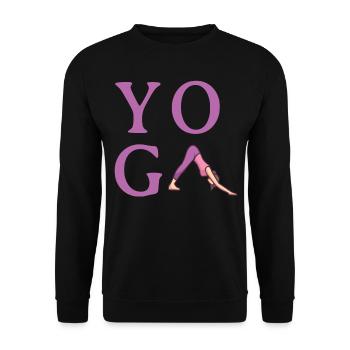 Simple Minimalistic Yoga - Unisex Pullover - Schwarz - Vorne - Alina (178cm) & Michal (187cm)