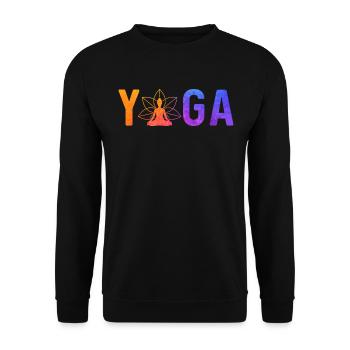 Simple Minimalistic Yoga - Unisex Pullover - Schwarz - Vorne - Alina (178cm) & Michal (187cm)